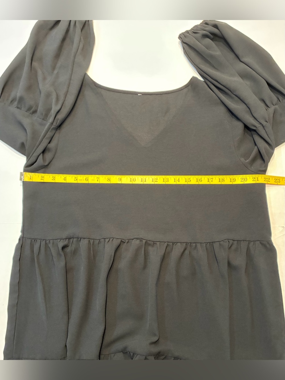 Amoretu 🟣 Size XL Long Sleeve V Neck Flowy Swing Dress in Black - Picture 6 of 9